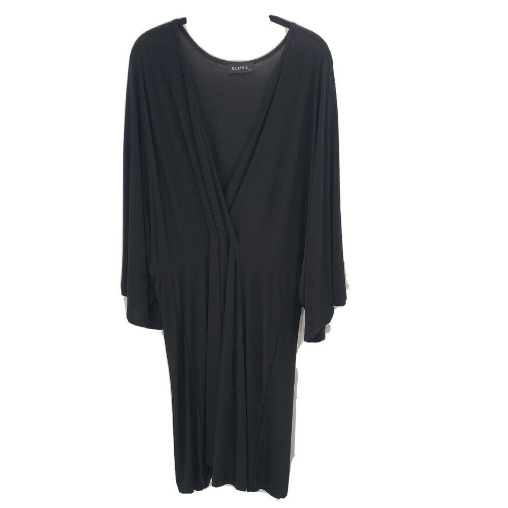 Club L BLACK Kimono Sleeve Dress Womens Size XL Knee Length UK
